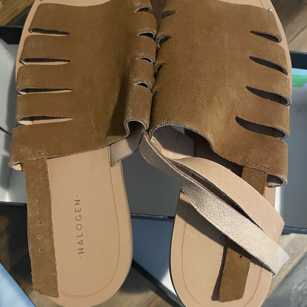 NEW Halogen Brown Minimalist Sandals